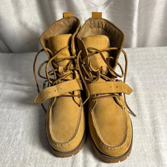 Polo by Ralph Lauren Tan Leather Boots Men's Size 9 - Picture 1 of 14